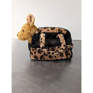 Aurora Fancy Pals Chihuahua with Leopard Print Carrying Bag.
